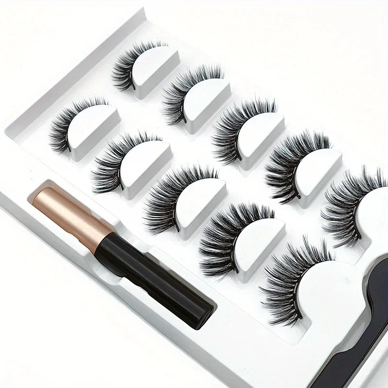 5 Pairs Magnete Eyelashes Set  - Eyelash Extension Uv Glue 评论和价格