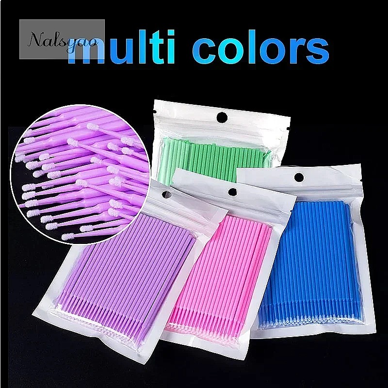 100Pcs Micro Cotton Swab Eyela - Eyelash Extension Removal 评论和价格