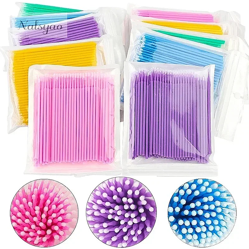 100Pcs Micro Cotton Swab Eyela - Eyelash Extension Removal 评论和价格