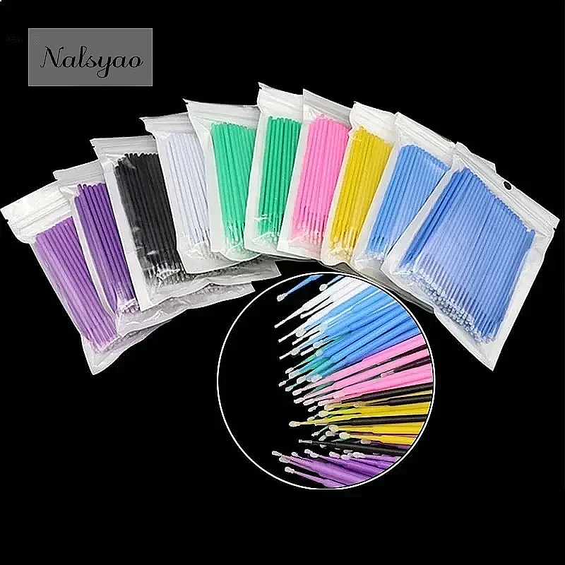100Pcs Micro Cotton Swab Eyela - Eyelash Extension Removal 评论和价格