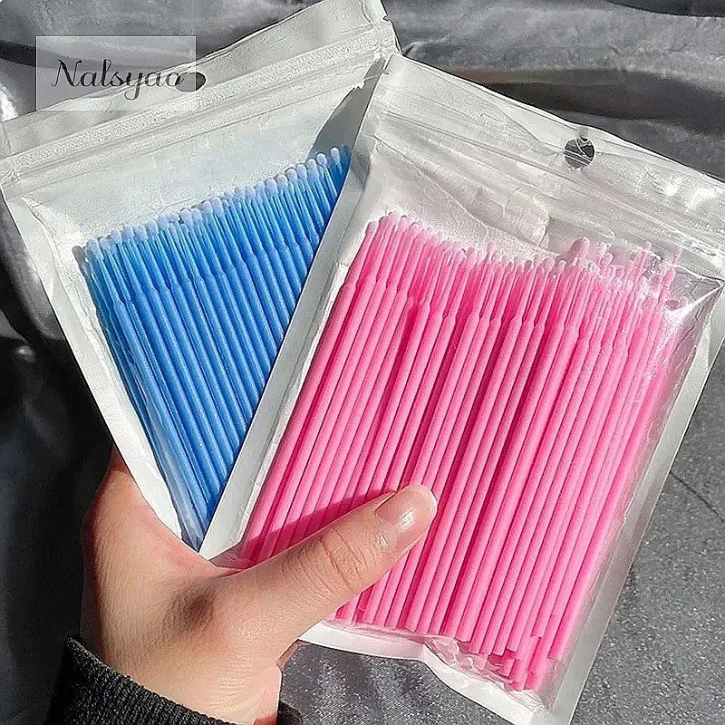 100Pcs Micro Cotton Swab Eyela - Eyelash Extension Removal 评论和价格