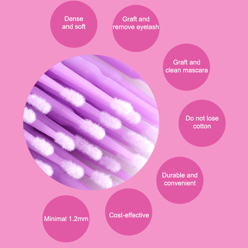 50/100PCS Disposable Micro Bru - Eyelash Extension Removal 评论和价格