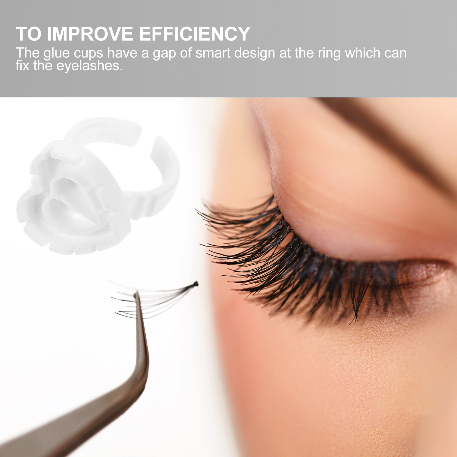 100Pcs Eyelash Glue Ring Holde - Eyelash Extension Process 评论和价格