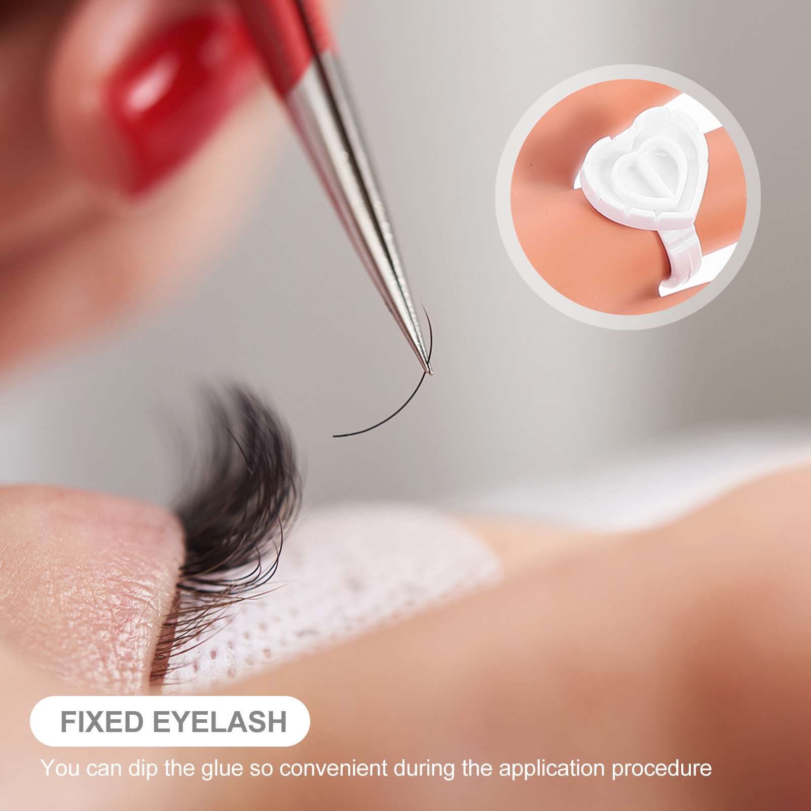 100Pcs Eyelash Glue Ring Holde - Eyelash Extension Process 评论和价格