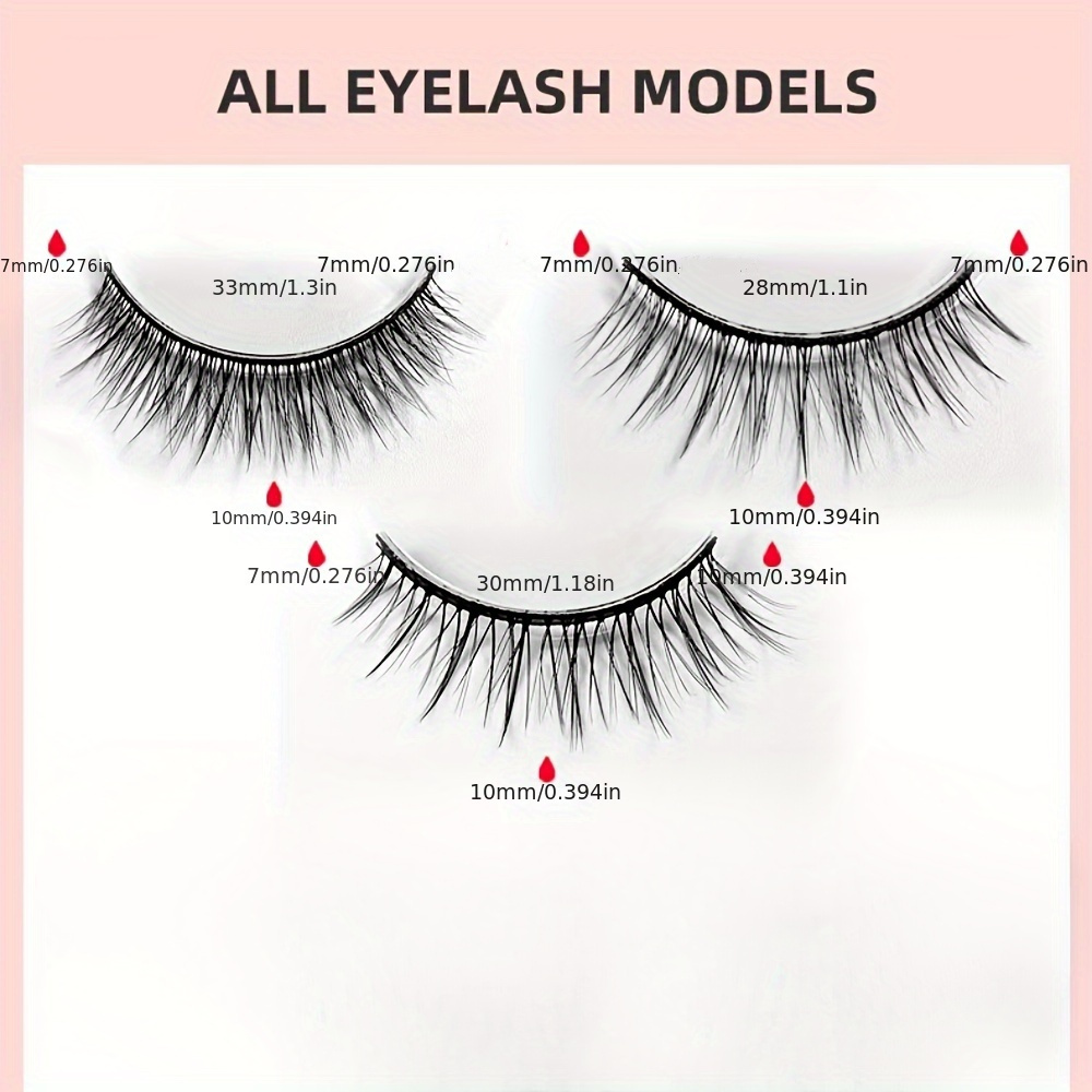 3 Pairs of Reusable False Eyel - Sensitive Lash Glue 评论和价格